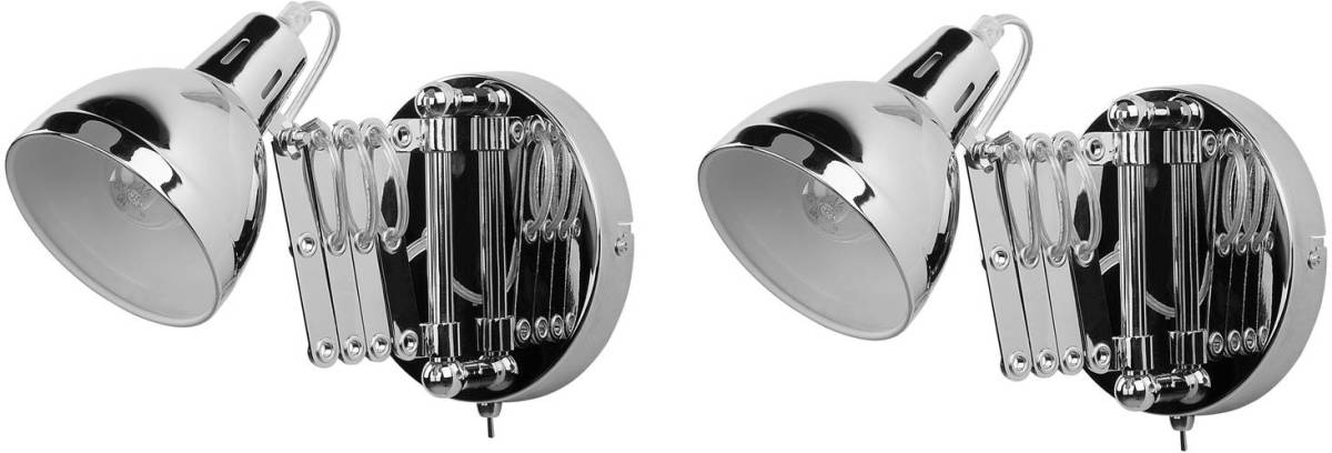 Beliani Harrington - Muurlamp-zilver-staal