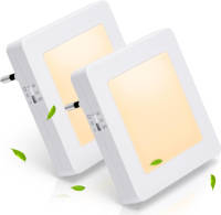 Aigostar 10b9v - Led Nachtlampje Stopcontact 2 Stuks - Dag/nacht Sensor - Nachtlampje Babykamer - Nacht Lamp - Wit