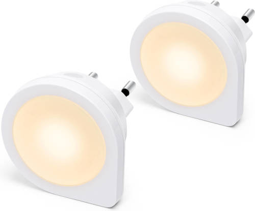 Aigostar 10b9r - Led Nachtlampje Stopcontact Met Dag/nacht Sensor - Bedlampje - Verlichting Babykamer - 3000k - 2 Stuks