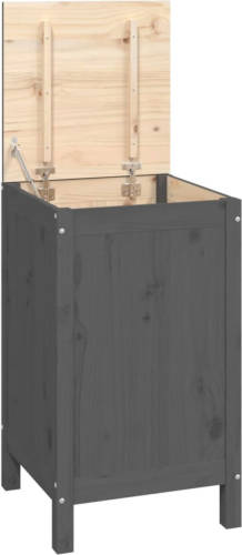 VidaXL Wasmand 44x44x76 Cm Massief Grenenhout Grijs