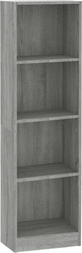 VidaXL Boekenkast 4 Schappen 40x24x143 Cm Bewerkt Hout Grijs Sonoma