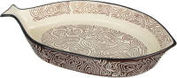 Millimi Keramische Ovenschaal - Saladeschaal - Vis Design 31 X 16 Cm - Bruin