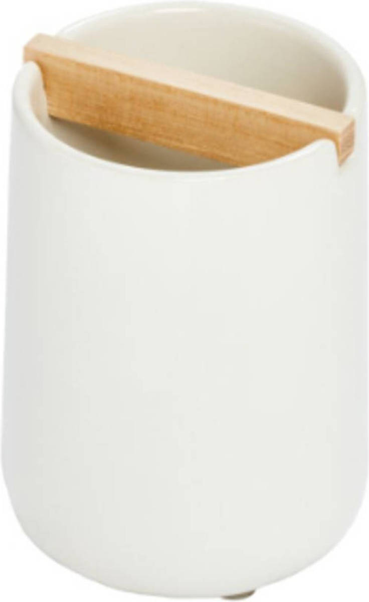 iDesign - Tandenborstelhouder, Keramiek, Kokos Wit - iDesign Eco Vanity