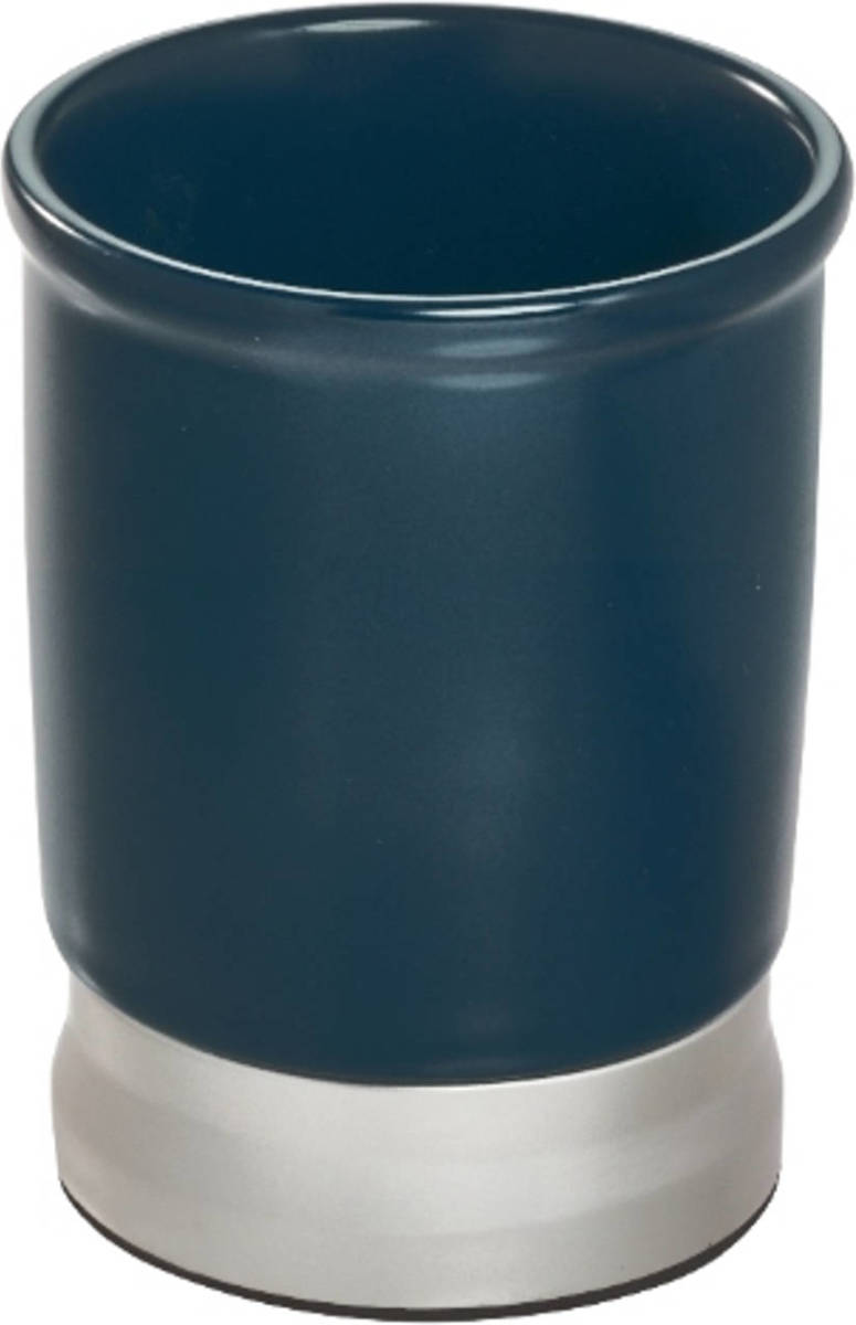 iDesign - Badkamer Drinkbeker, Keramiek/kunststof, Blauw - iDesign Bexley