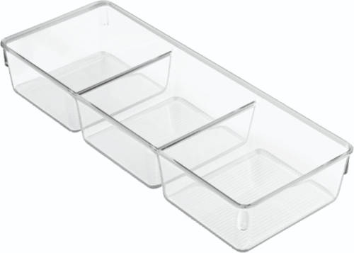 iDesign - Ladenkast Organiser, Met Verdeelvakken, 12.5 X 33 X 5.5 Cm, Kunststof, Transparant - iDesign Linus