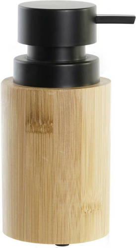 Items Zeeppompje/dispenser Bamboe/rvs In Kleur Hout/zwart 8 X 16 Cm - Zeeppompjes