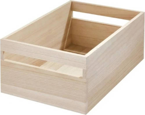 iDesign - Opbergbox Met Handvat, 25.4 X 38 X 15.2 Cm, Paulownia Hout - iDesign Eco Wood