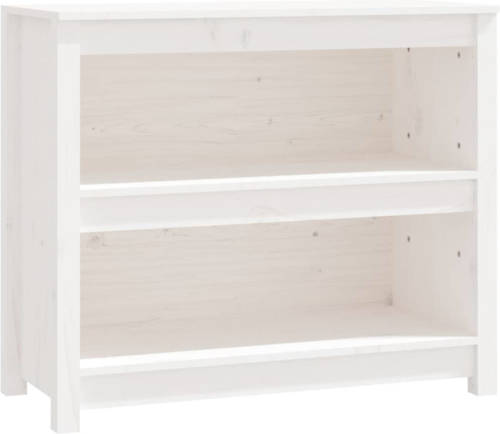 VidaXL Boekenkast 80x35x68 Cm Massief Grenenhout Wit