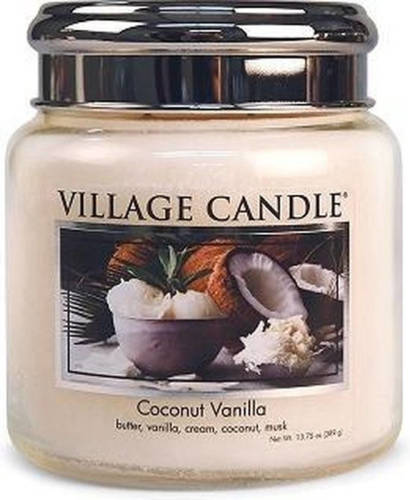 Village Candle Village Geurkaars Coconut Vanilla Boter Vanille Room Kokos Musk - Medium Jar