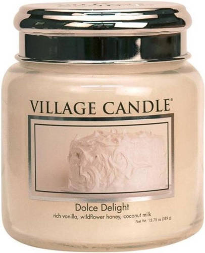 Village Candle Village Geurkaars Dolce Delight Vanille Cake Honing - Medium Jar