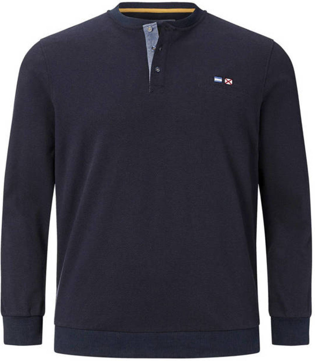Jan Vanderstorm regular fit sweater Plus Size VILJAR donkerblauw