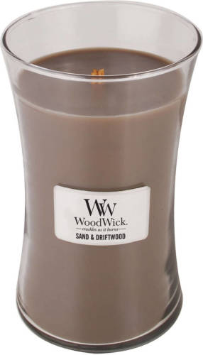 Woodwick - Large Hourglass Geurkaars - Sand & Driftwood - Tot 130 Branduren