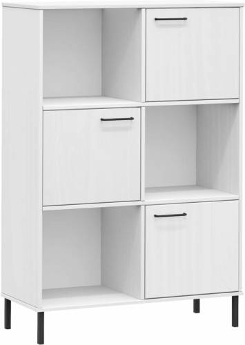 VidaXL Boekenkast Met Metalen Poten Oslo 90x35x128,5 Cm Hout Wit