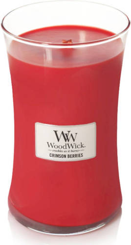 Woodwick - Large Hourglass Geurkaars - Crimson Berries - Tot 130 Branduren