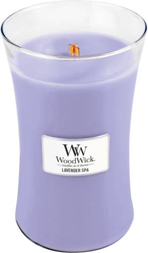 Woodwick - Large Hourglass Geurkaars - Lavender Spa - Tot 130 Branduren