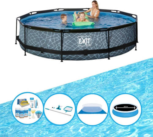 EXIT Toys Exit Zwembad Stone Grey - Frame Pool ø360x76cm - Zwembad Deal