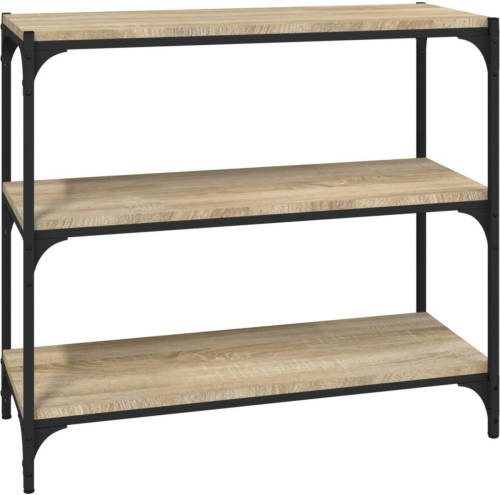 VidaXL Boekenkast 80x33x70,5 Cm Hout En Staal Sonoma Eikenkleur