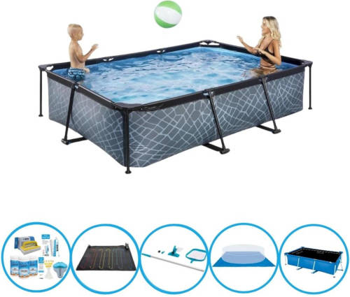 EXIT Toys Exit Zwembad Stone Grey - Frame Pool 300x200x65 Cm - Zwembad Bundel