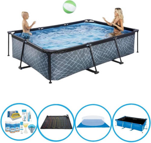 EXIT Toys Exit Zwembad Stone Grey - Frame Pool 300x200x65 Cm - Combi Deal
