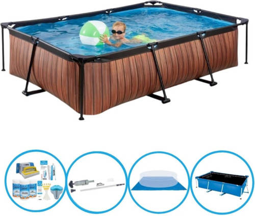 EXIT Toys Exit Zwembad Timber Style - Frame Pool 300x200x65 Cm - Plus Bijbehorende Accessoires