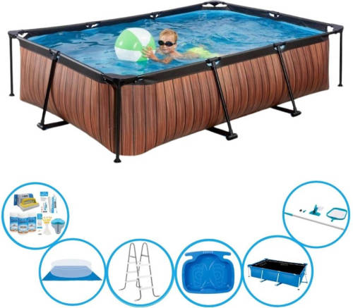 EXIT Toys Exit Zwembad Timber Style - Frame Pool 300x200x65 Cm - Super Set