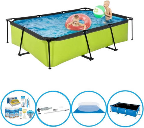 EXIT Toys Exit Zwembad Lime - Frame Pool 300x200x65 Cm - Plus Bijbehorende Accessoires