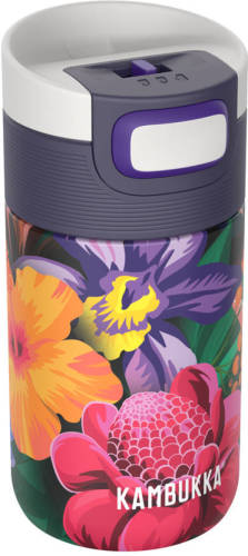 Thermosbeker/koffiebeker - 300 Ml - Lekvrij - 5 Uur Warm - Kambukka Thermosfles - Etna Flower Power