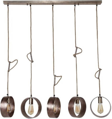 Dimehouse Hanglamp Industrieel Zilver Bruno - Zwart Metaal