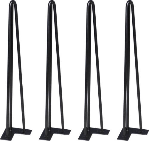 Happy Home Hfu04-sch Tafelpoot Set 4 - Metaal 71 Cm - Zwart