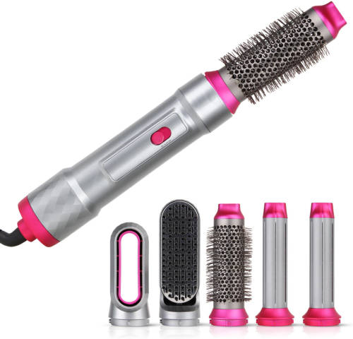 Niceey Multistyler 5-in-1 - Airwrap - Krulborstel - Grijs/roze