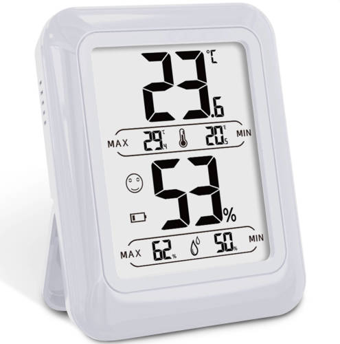 Strex Digitale Thermo Hygrometer Wit - Digitale Thermo Meter Binnen - Hygro Meter Binnen - Weerstation Met