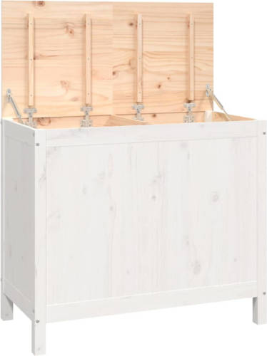 VidaXL Wasmand 88,5x44x76 Cm Massief Grenenhout Wit