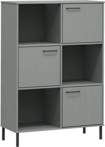 VidaXL Boekenkast Met Metalen Poten Oslo 90x35x128,5 Cm Hout Grijs