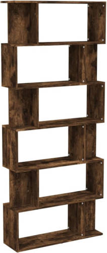 VidaXL Boekenkast/kamerscherm 80x24x192 Cm Bewerkt Hout Gerookt Eiken