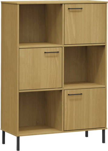 VidaXL Boekenkast Met Metalen Poten Oslo 90x35x128,5 Cm Hout Bruin