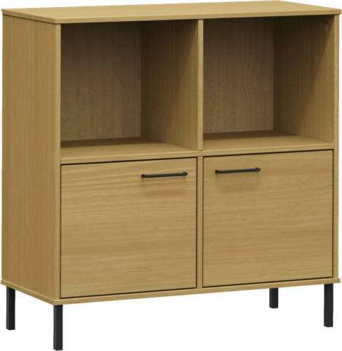 VidaXL Boekenkast Met Metalen Poten Oslo 90x35x90,5 Cm Hout Bruin