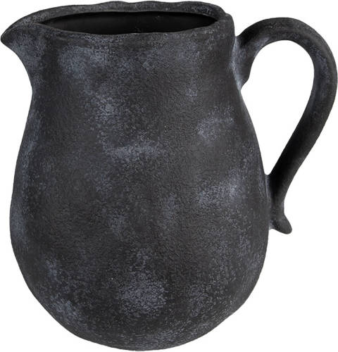 Clayre & Eef Decoratie Kan 20x16x20 Cm Grijs Keramiek Woonaccessoires Huisdecoratie Tuinaccessoires Grijs