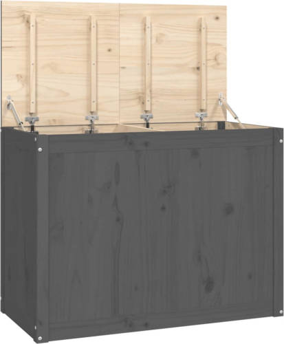 VidaXL Wasmand 88,5x44x66 Cm Massief Grenenhout Grijs