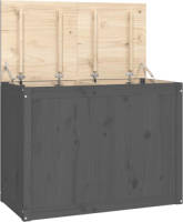 VidaXL Wasmand 88,5x44x66 Cm Massief Grenenhout Grijs