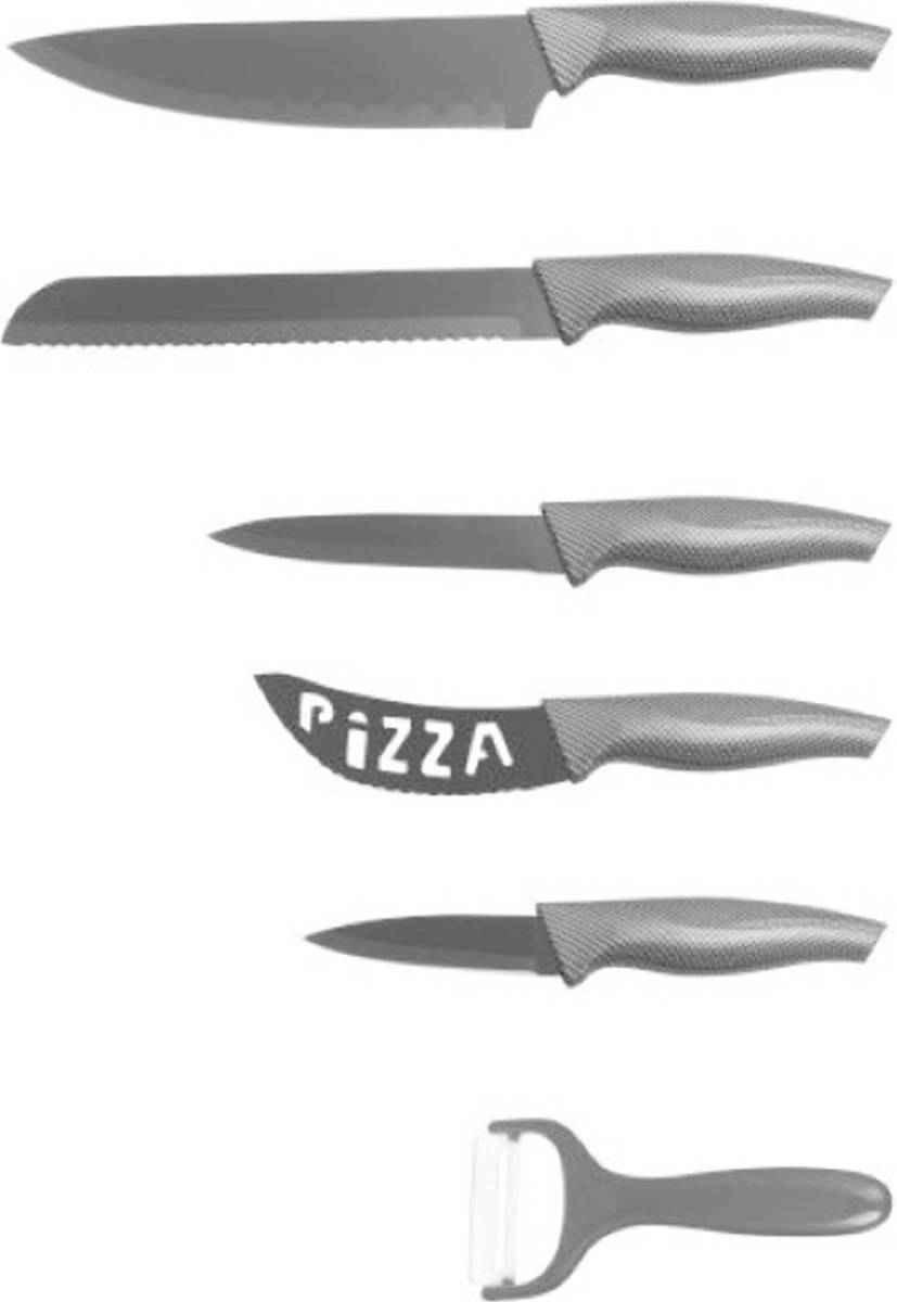 Satoshi Carbon Messen Set 6-delig - Non-stick Coating - Rvs