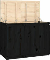 VidaXL Wasmand 88,5x44x66 Cm Massief Grenenhout Zwart