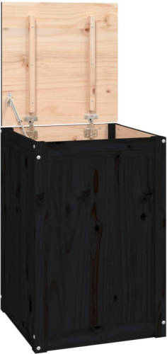 VidaXL Wasmand 44x44x66 Cm Massief Grenenhout Zwart