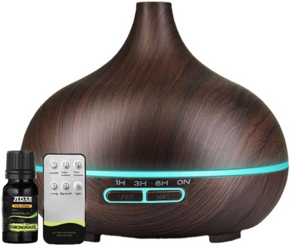 Aroma Diffuser 550ml Met Lemongrass Olie En Afstandsbediening - Luchtbevochtiger - Geurverspreider - Zedar