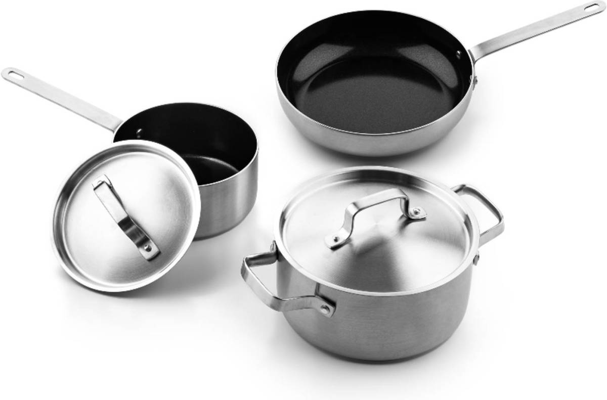 Soenil By ISENVI Starter Pannenset 3 Delig - Rvs Grepen