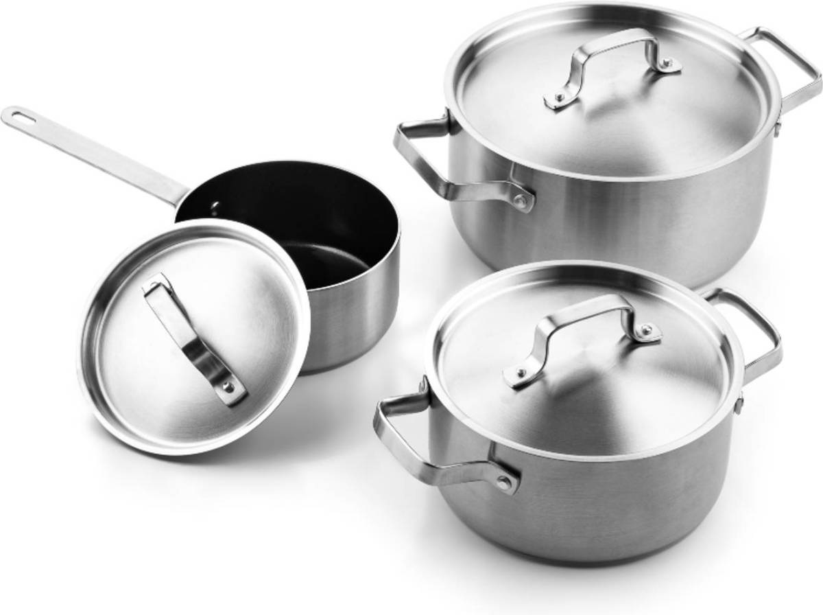 Soenil By ISENVI Combi 3 Delig - Kookpannenset - Rvs Grepen