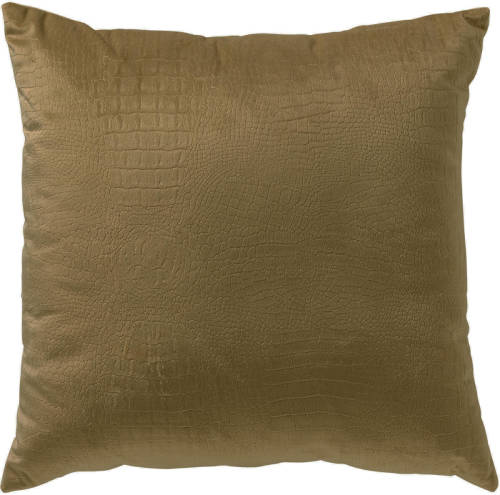 Dutch Decor - Croco- Sierkussen 40x40 Cm Military Olive - Groen