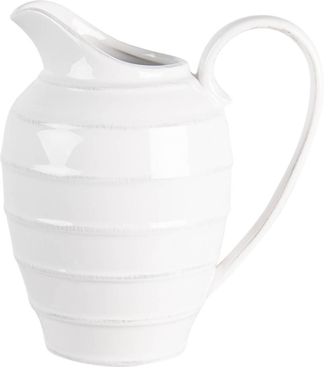 Clayre & Eef Decoratieve Schenkkan 21x15x23 Cm Wit Keramiek Rond Waterkan Wit Waterkan