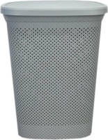 Excellent Houseware Grijze Kunststof Wasmand 60 Liter 37 X 46 X 60 Cm - Wasmanden