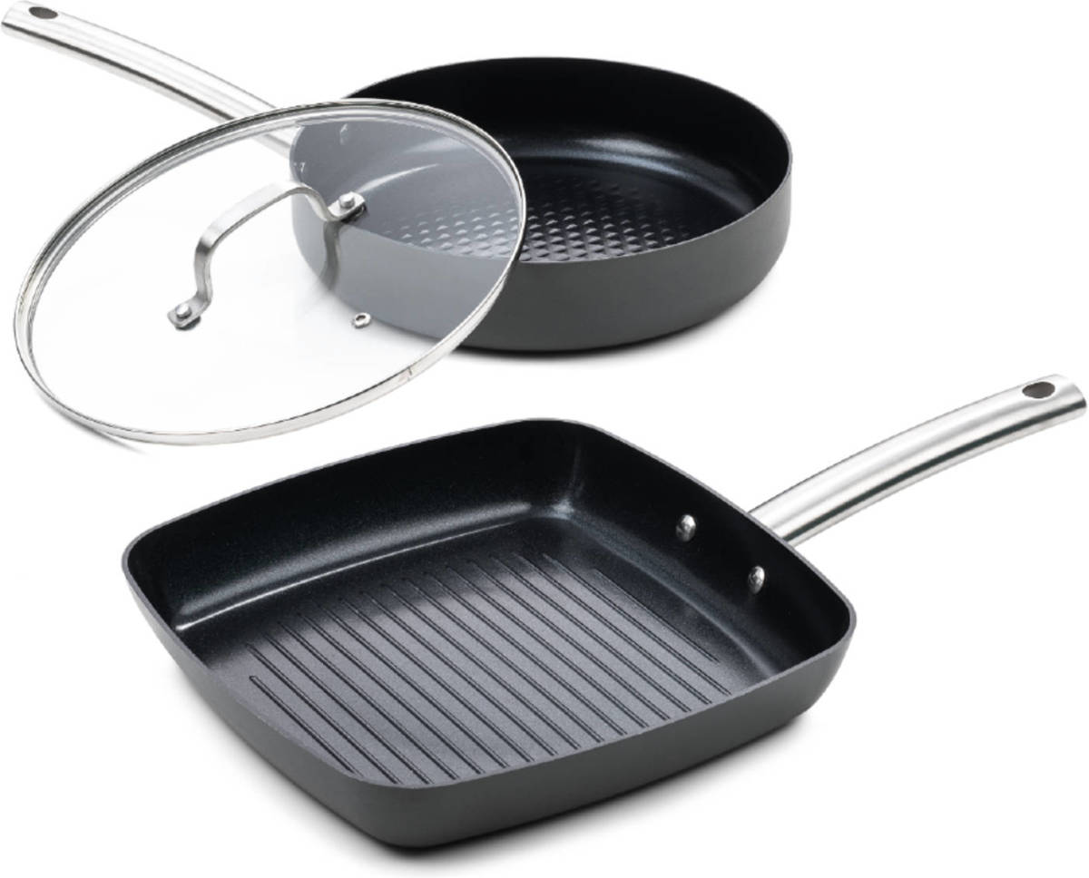 ISENVI Murray Combideal - Keramische Grillpan En Hapjespan - Rvs