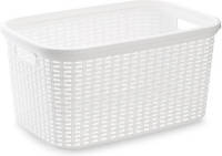 Forte Plastics Kunststof Open Rotan Wasmand Van 35 Liter In Het Wit - Wasmanden
